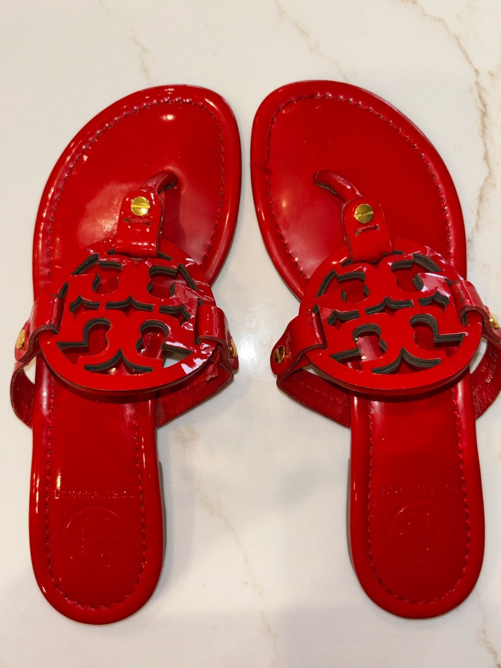 Tory Burch Miller Patent Sandal - Toucan Red